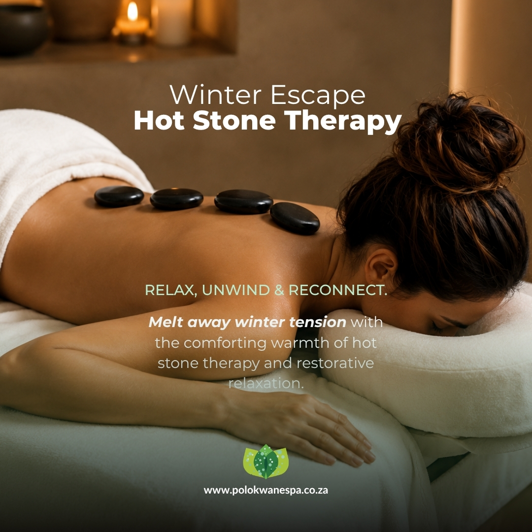 Melt away winter tension with the comforting warmth of hot stone therapy and restorative relaxation.