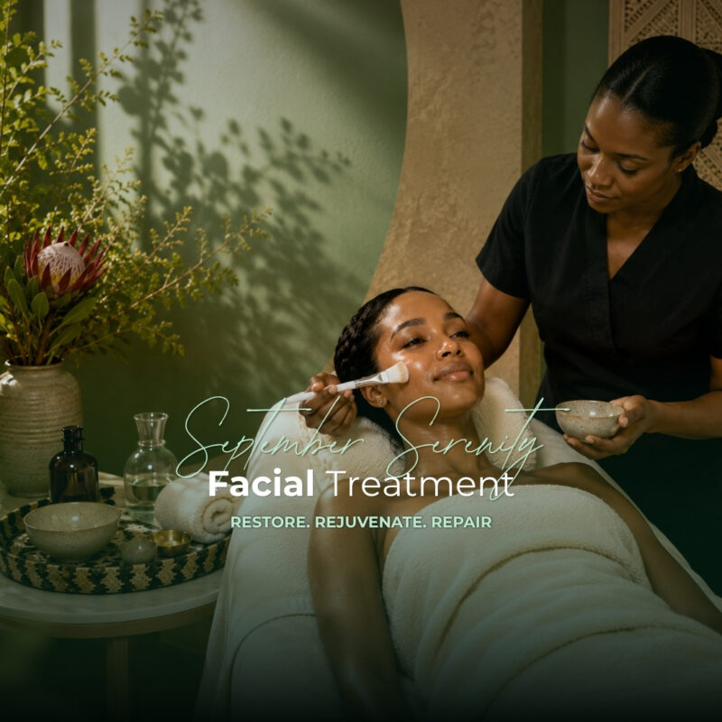 Guest receiving Glow and Go QMS facial treatment at Natural Living Spa in Polokwane